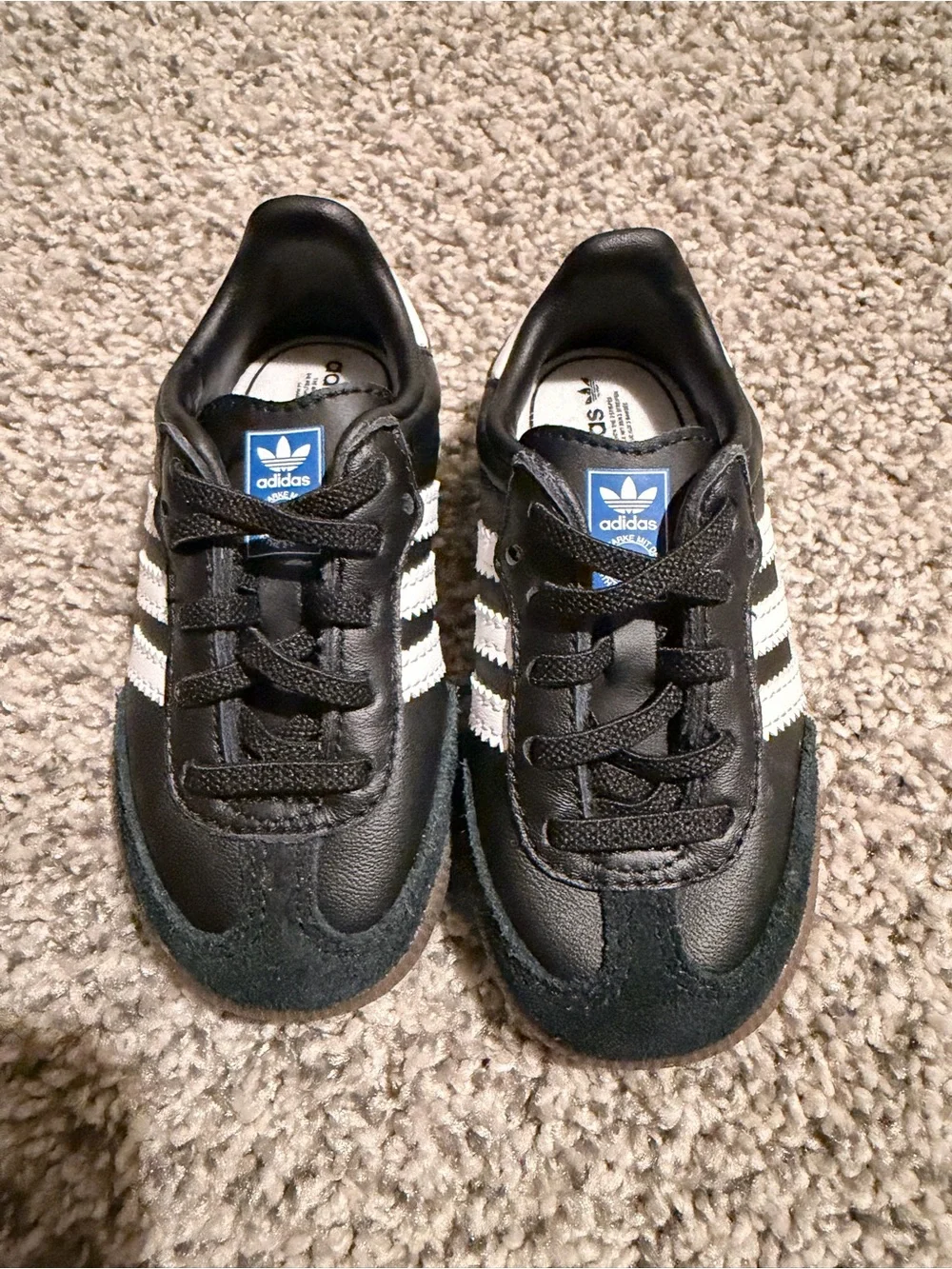 adidas Kids Black & White Classic Leather Sambas